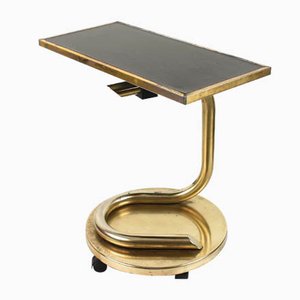 Mid-Century Brass Anaconda Table with Swivel Tray by Paul Tuttle, 1970s