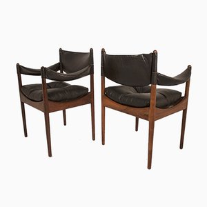Mid-Century Rosewood Armchairs by Kristian Vedel for Søren Wiladsen, 1960s, Set of 4