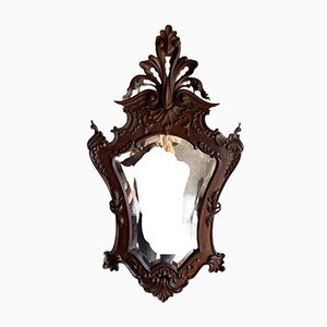 Vintage Hand-Carved Chesnut Mirror, 1940s