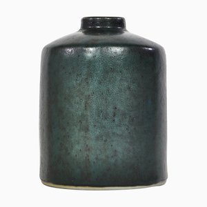 Swedish Dark Green Ceramic Vase by Carl-Harry Stålhane for Rörstrand, 1960s
