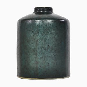 Vaso in ceramica verde scura di Carl-Harry Stålhane per Rörstrand, Svezia, anni '60