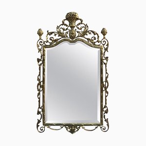 Miroir 19ème Siècle en Bronze à la Main de Style Baroque avec Reliefs, France