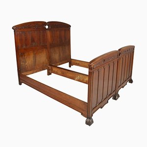 Italienische Jugendstil Betten aus Nussholz von Cadorin, 2er Set