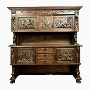 Renaissance Carved Wood Hunting Lodge Buffet