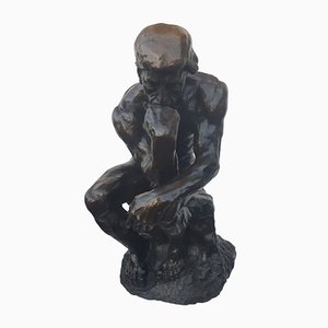 Antique Bronze Thinker Sculpture