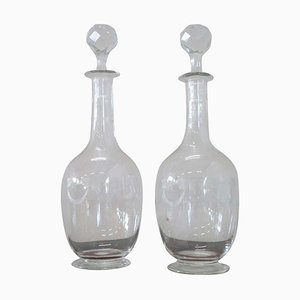 Bouteilles Artistiques en Verre, 1940s, Set de 2