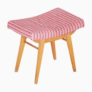 Sgabello Mid-Century rosso e bianco, anni '60