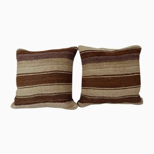 Cubiertas turcas de fundas Kilim de cáñamo. Juego de 2