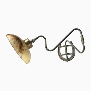 Scandinavian Modern Brass Swing Arm Sconce with Horseshoe, 1950s