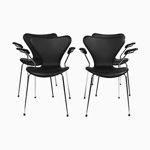 Model 3207 Chairs with Armrest by Arne Jacobsen for Fritz Hansen, 2016, Set of 4