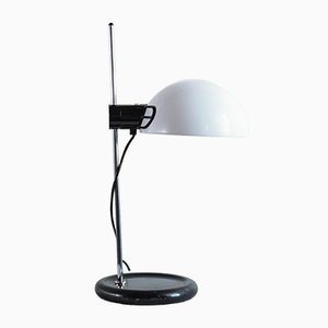 Desk Lamp in Metal and White Plastic from Guzzini, 1970s