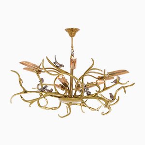 Brass Branches Chandelier by Willy Daro, 1970s