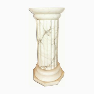 Alabaster Column Floor Lamp, 1950s