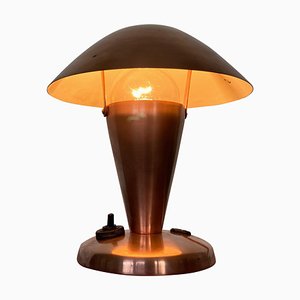 Small Bauhaus Style Brass Table Lamp, Czechoslovakia, 1940s