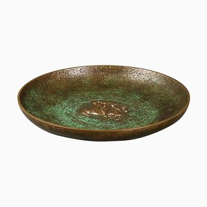 Tinos Bronze Dish of Massive Patinated Genuine Bronze, Denmark, 1930s