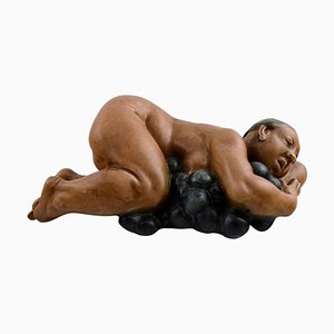 Figurine en Forme de Femme Couchée par Kai Nielsen pour Bing & Grondahl, 1919