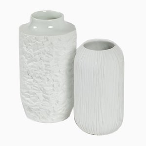 German Biscuit Porcelain Vases, 1960s, Set of 2