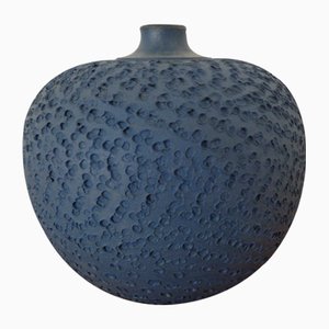 Bauhaus Blue Studio Ceramic Vase by Heiner Hans Körting, 1940s