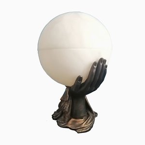 Lámpara de mesa francesa Art Déco vintage de alabastro