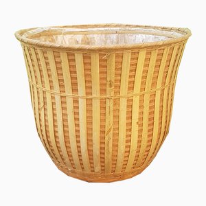 Vintage Wicker Cache Pot, 1970s