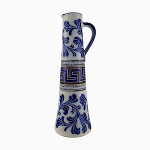 Large German Beer Mug in Hand-Painted Ceramic from Zoller