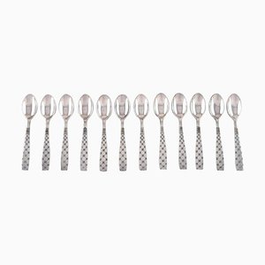 Star Teaspoons in Plated Silver by Jens H. Quistgaard, Denmark, 1960s, Set of 12