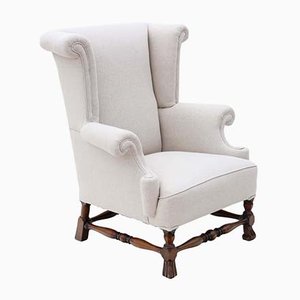 Fauteuil à Oreilles Victorien du 19ème Siècle en Acajou