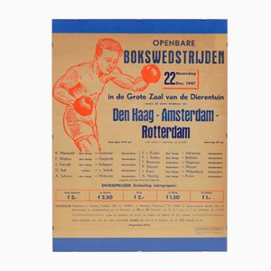 Boxing Match Poster, 1940s