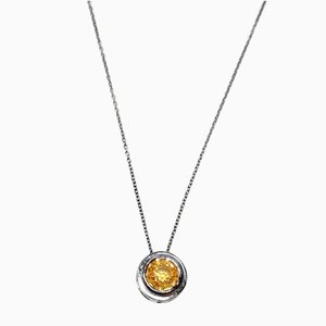 Yellow Sapphire Pendant Necklace, 1990s