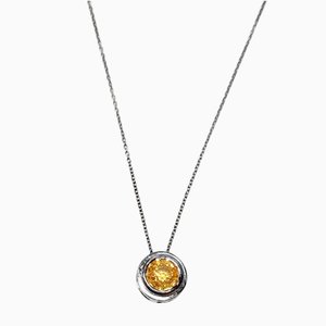 Yellow Sapphire Pendant Necklace, 1990s