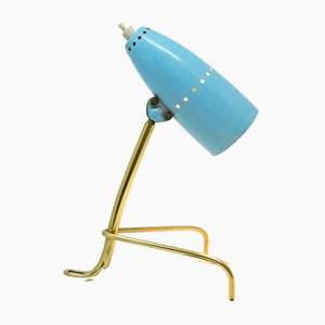 Mid-Century Light Blue Wall or Table Lamp by Rupert Nikoll, Vienna, 1950s