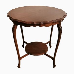 Mesa para el té estilo Chippendale inglesa antigua de caoba