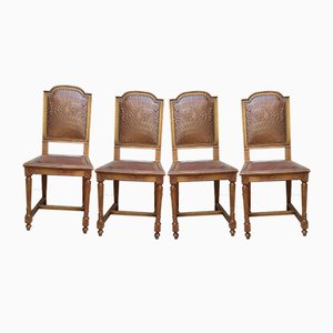 Chaises de Salon Style Louis XVI Antique, Set de 4