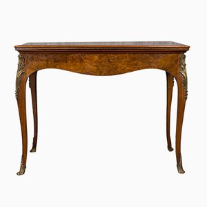 Mesa plegable francesa antigua de nudo de nogal, década de 1870