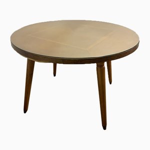 Round Lozenge Plated Oak Dining Table, 1960s