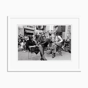 Reproducción de archivo de acuarelas francesas Alain Delon enmarcado en blanco de Jean-Pierre Bonnotte