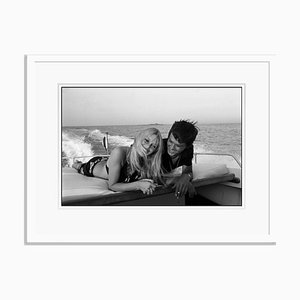 Alain Delon Summer Breeze Archival Pigment Print Framed in White by Jean-Pierre Bonnotte