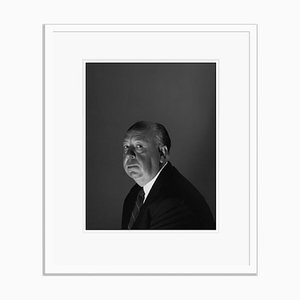 Alfred Hitchcock Silver Gelatin Resin Print Framed in White by Baron