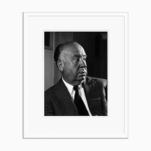 Alfred Hitchcock Silver Gelatin Resin Print Framed in White by Baron