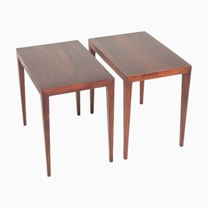 Mid-Century Danish Rosewood Side Tables by Severin Hansen for Haslev Møbelsnedkeri, 1950s, Set of 2