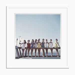 Lake Tahoe Ladies Oversize C Print Framed in White by Slim Aarons