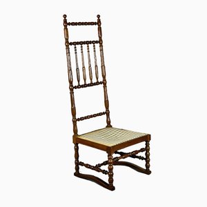 Antique French Walnut Bobbin-Turned Nursing Chair or Side Chair