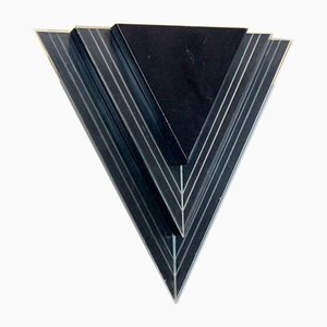 Moderne Niederländische Dreieckige Wandleuchten aus Glas & Stahl, 2er Set