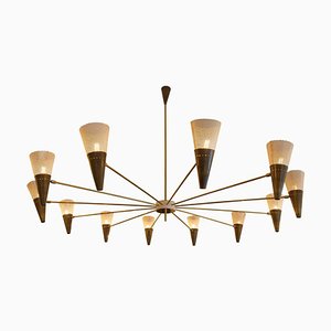 Elfenbeinfarbene Vintage Deckenlampe aus Messing von Diego Mardegan