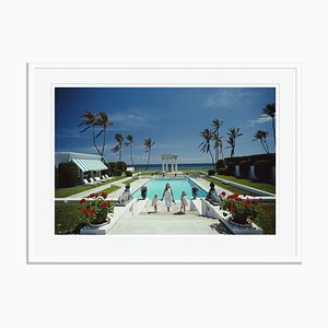 Neoclassical Pool Oversize C Print Framed in White by Slim Aarons