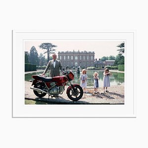 Motorcycling Lord Oversize C Print Framed in White by Slim Aarons