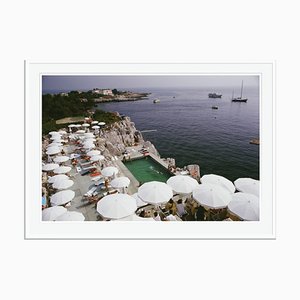 Pool by the Sea Oversize C Print Framed in White by Slim Aarons