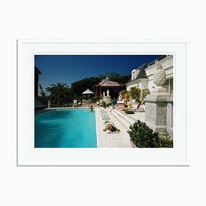 Poolside Chez Holder Oversize C Print Framed in White by Slim Aarons