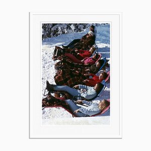 Winter Suntans Oversize C Print Encadré en Blanc par Slim Aarons