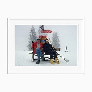 Skiing Holiday Oversize C Print Framed in White by Slim Aarons